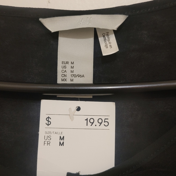 H&M Black Sheer Sleeve Blouse – Size M - Picture 5 of 5